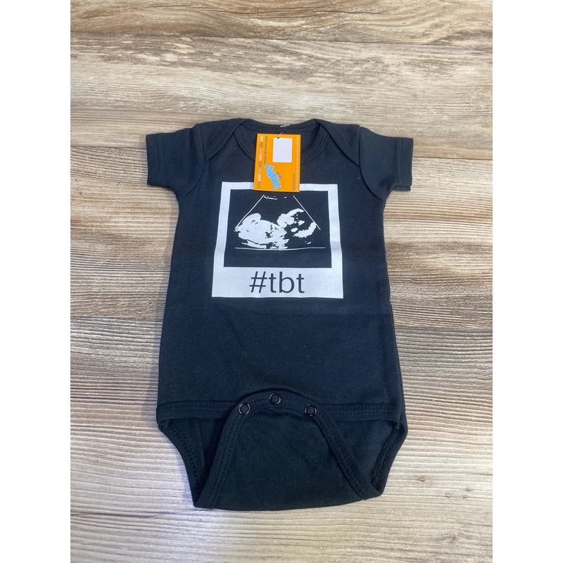 NEW Sarakety Sonogram #tbt Bodysuit Black sz 0-6m