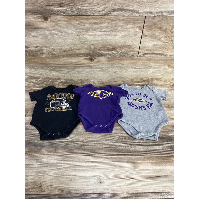 NFL 3pk Ravens Bodysuits Purple sz 12m Multicolor 12m