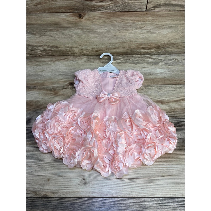 NWoT Nannette Baby 2pc Rosette Dress & Bloomers Pink sz 3-6m
