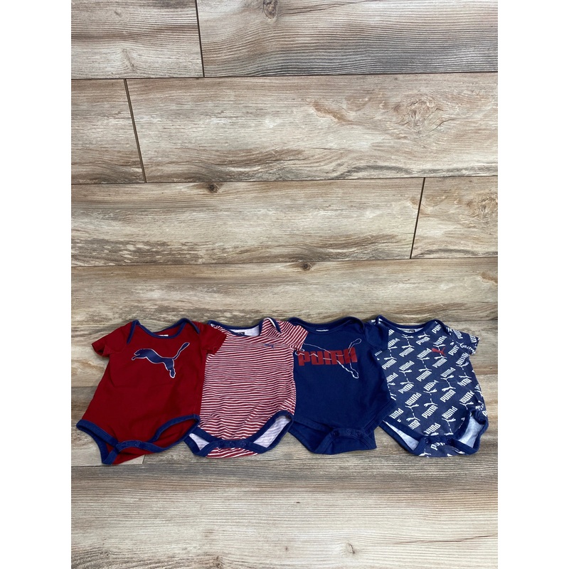 Puma 4pk Bodysuits Red/Navy sz 12m Navy 12m