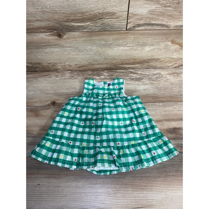 Sergent Major Gingham Fruit Print Dress Green sz 6m