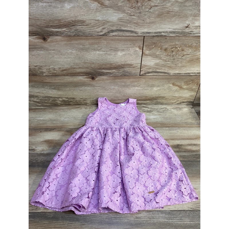 Tahari Girls Floral Lace Dress Purple sz 5T