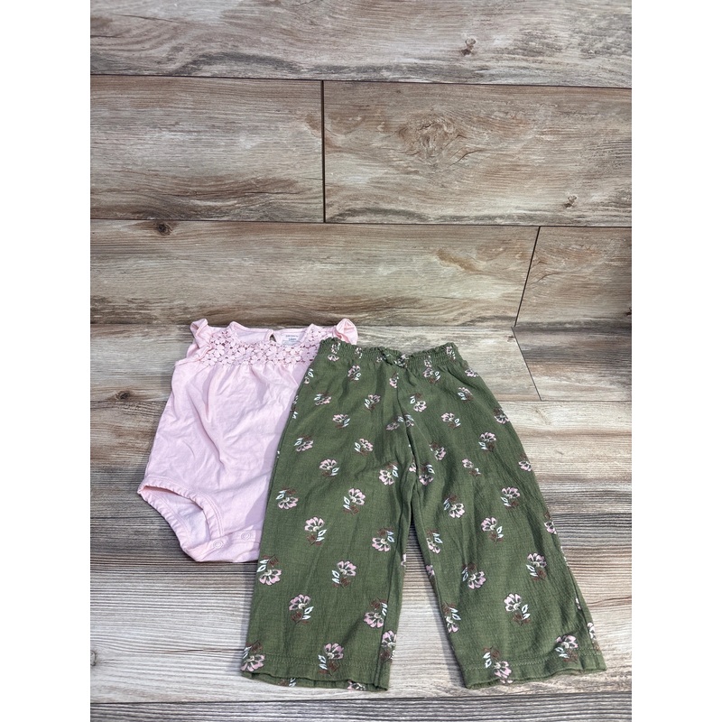 Carter’s 2pc Floral Bodysuit & Pants Pink sz 24m Pink 24m