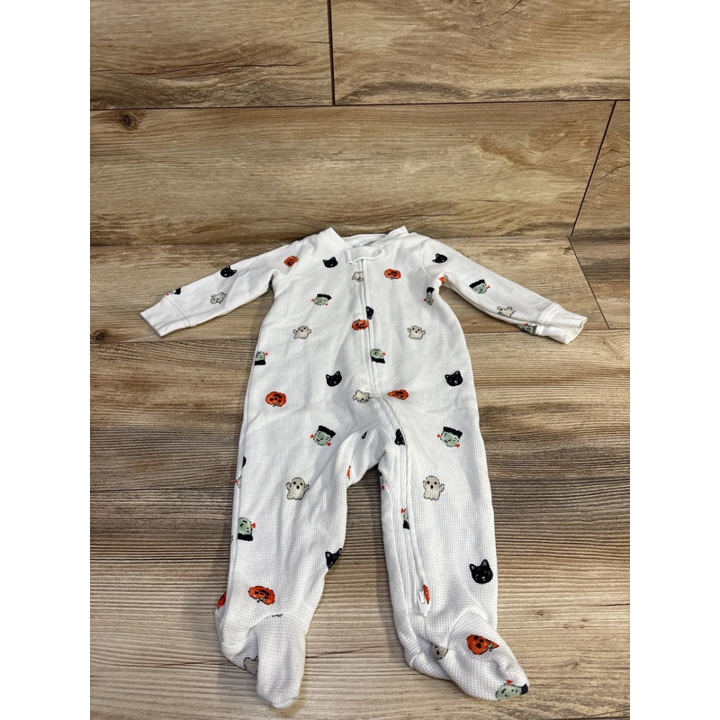 Carter’s Halloween Print Thermal Sleeper White sz 6m White 6m
