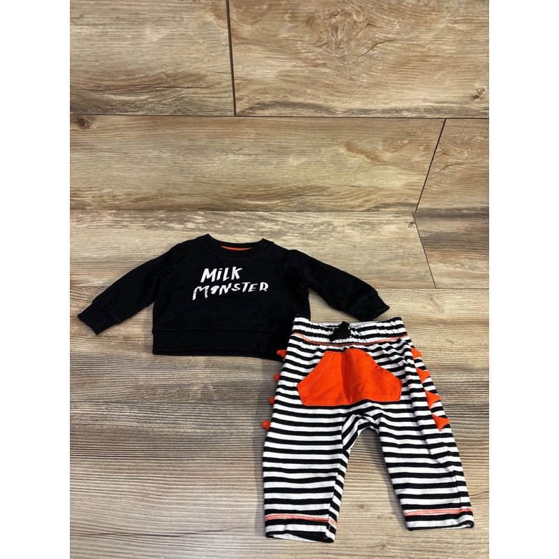 Cat & Jack 2pc Milk Monster Sweatshirt & Joggers Black sz Newborn Black Newborn