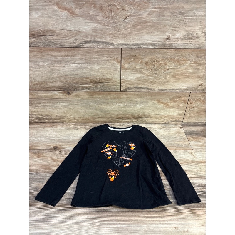 Cat & Jack Heart & Candy Long Sleeve Shirt Black sz 5T Black 5T