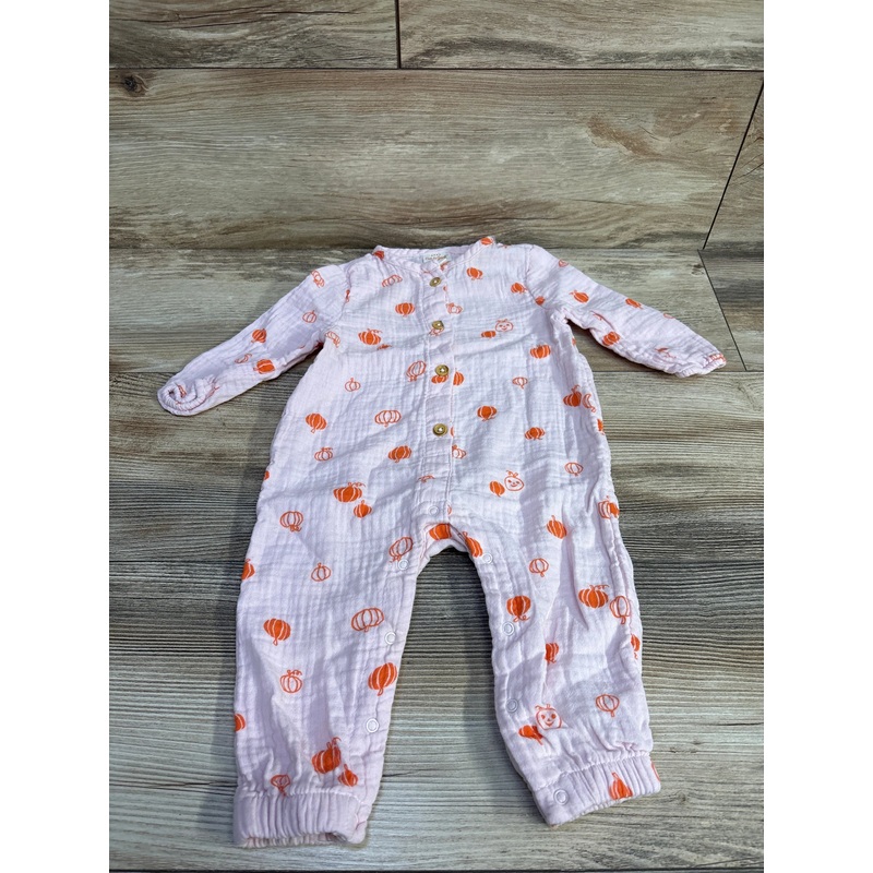Cat & Jack Pumpkin Print Coverall Pink sz 6-9m Pink 6m