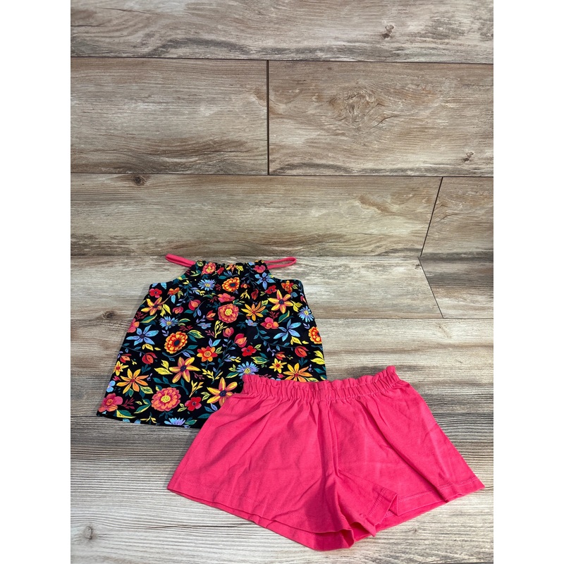 Children’s Place 2pc Floral Tank & Shorts Black sz 5T Black 5T