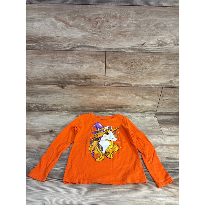 Children’s Place Unicorn Long Sleeve Shirt Orange sz 5-6 Orange 5T