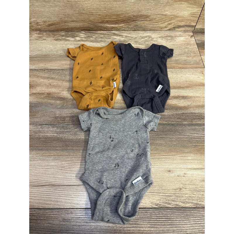 Gerber 3pk Bodysuits Grey sz Preemie Grey Preemie