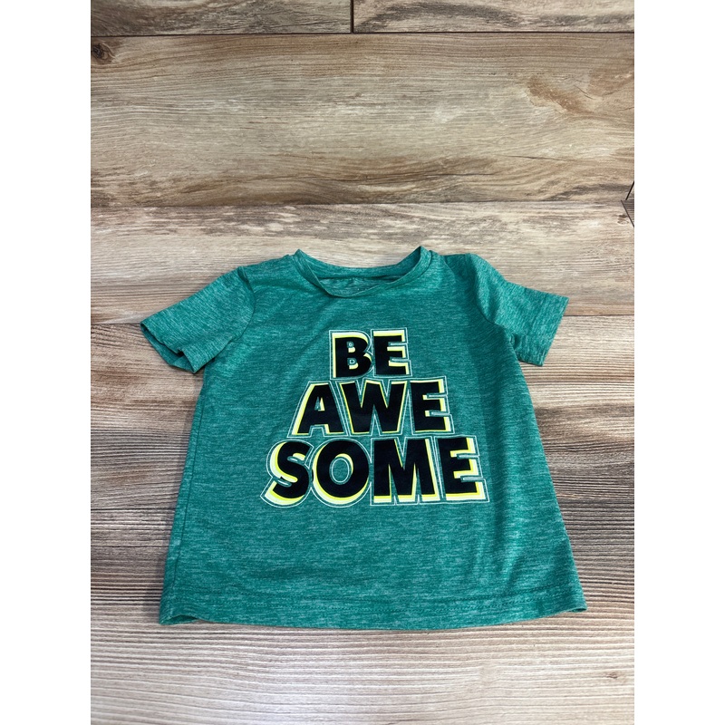 Jumping Beans Active Shirt ‘Be Awesome’ Green sz 18m