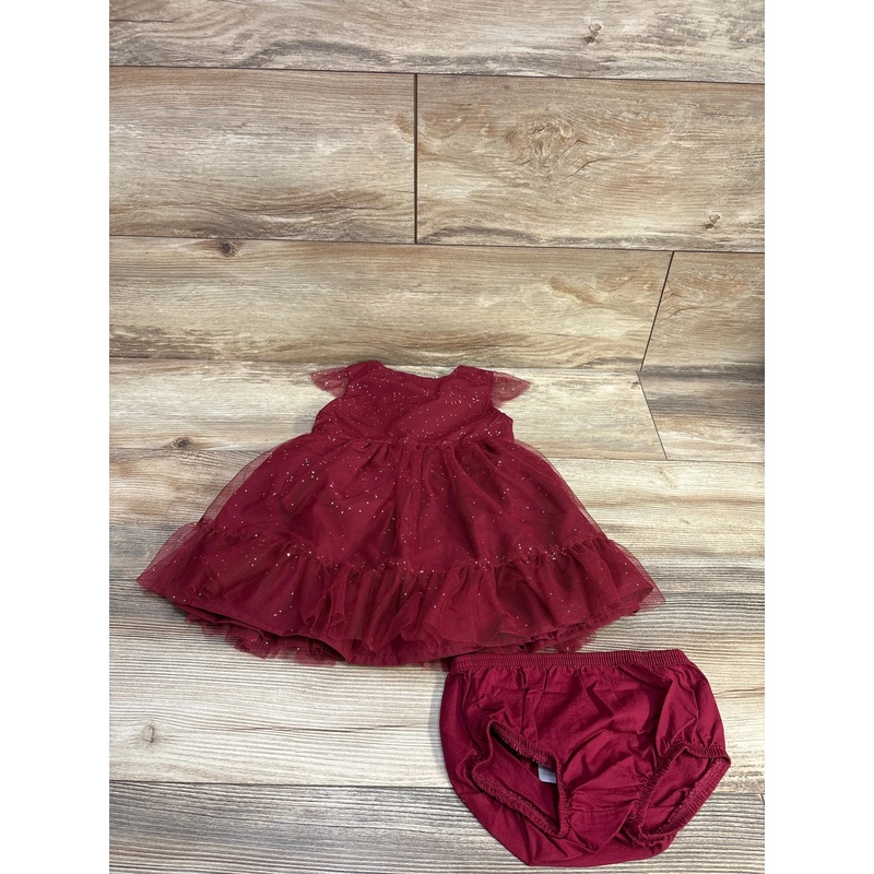 Just One You 2pc Glitter Tulle Dress Burgundy sz 18m Burgundy 18m