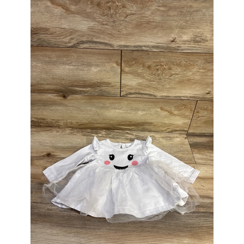 Long Sleeve Ghost Tulle Shirt White sz 12-18m White 12m