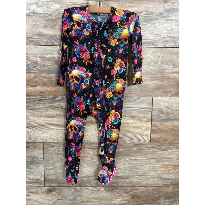 NEW Bums & Roses Frida Skuhlo Ruffle Footie Black sz 12-18m Black 12m