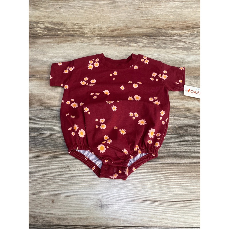 NEW Cat & Jack Floral Romper Red sz 6-9m Red 6m