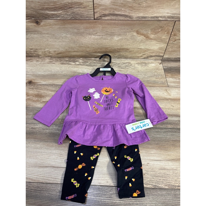 NEW Child Of Mine 2pc No Tricks Only Treats Shirt & Pants Purple sz 12m Purple 12m