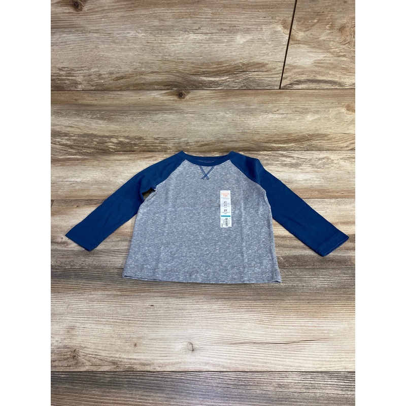 NEW Jumping Beans Raglan Shirt Blue/Gray sz 2T Blue 2T