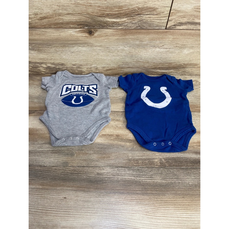 NFL 2pk Colts Bodysuits Blue/Gray sz 0-3m Blue Newborn