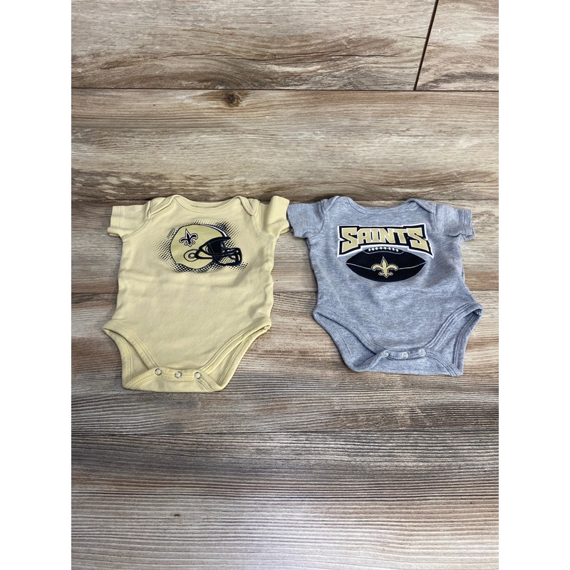 NFL 2pk Saints Bodysuits Gray sz 0-3m Grey Newborn
