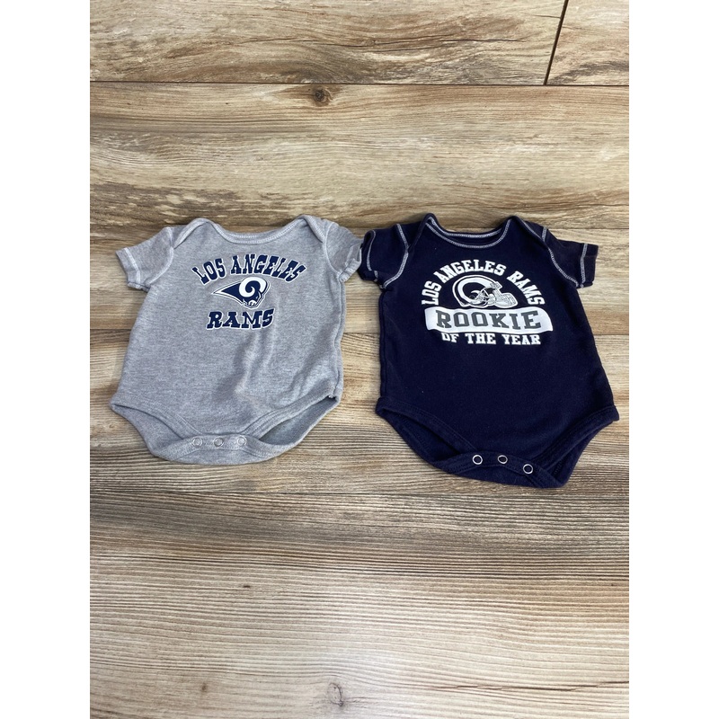 NFL Team 2pk Los Angeles Rams Bodysuits Gray/Navy sz 6-9m Grey 6m