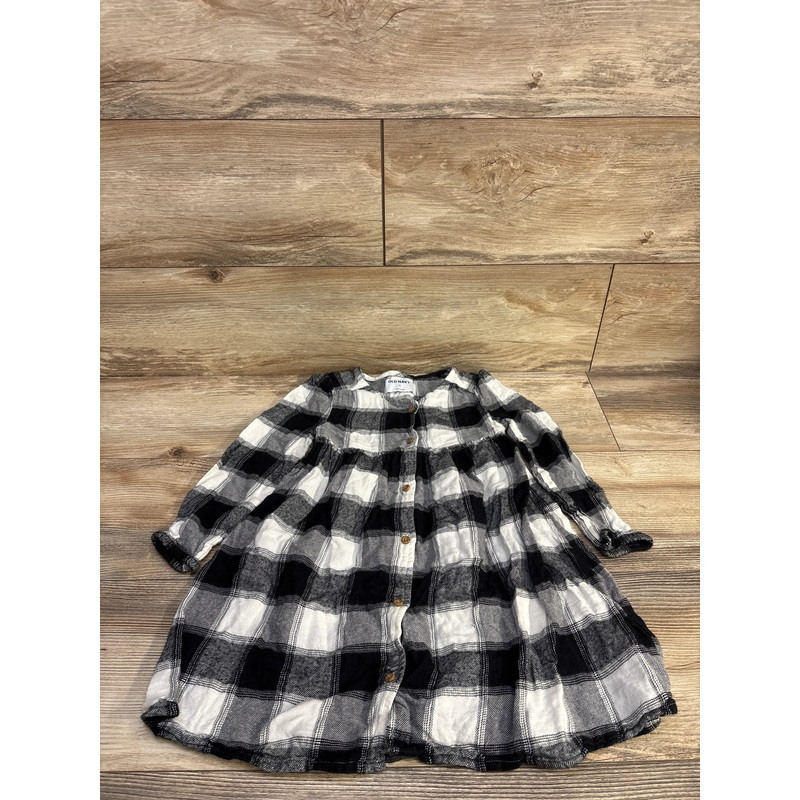 Old Navy Plaid Flannel Dress Black/White sz 5T Black 5T