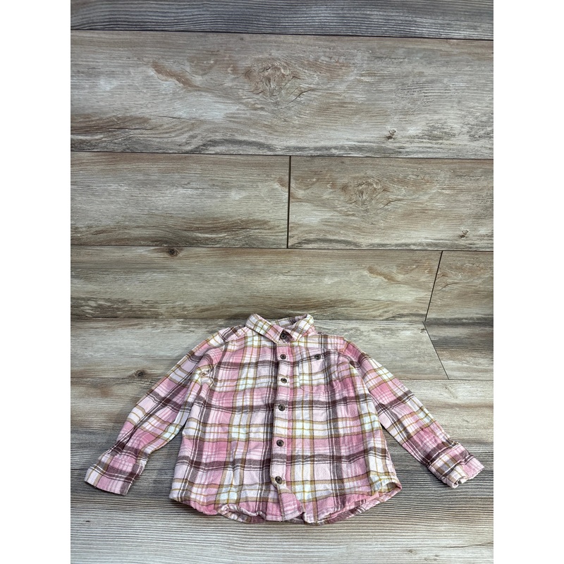 Old Navy Pocket Flannel Button Up Pink sz 5T Pink 5T