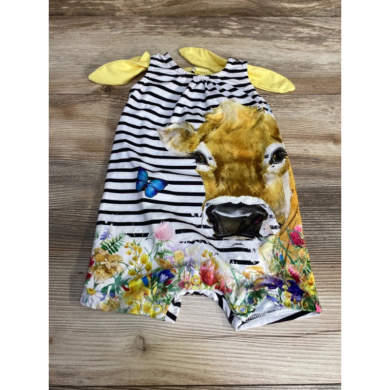 Penelope Plumm Striped Romper White sz 6m White 6m