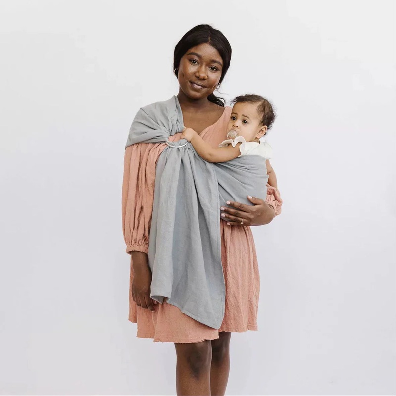 WildBird Ring Sling Baby Carrier in Grey 8-35lbs.