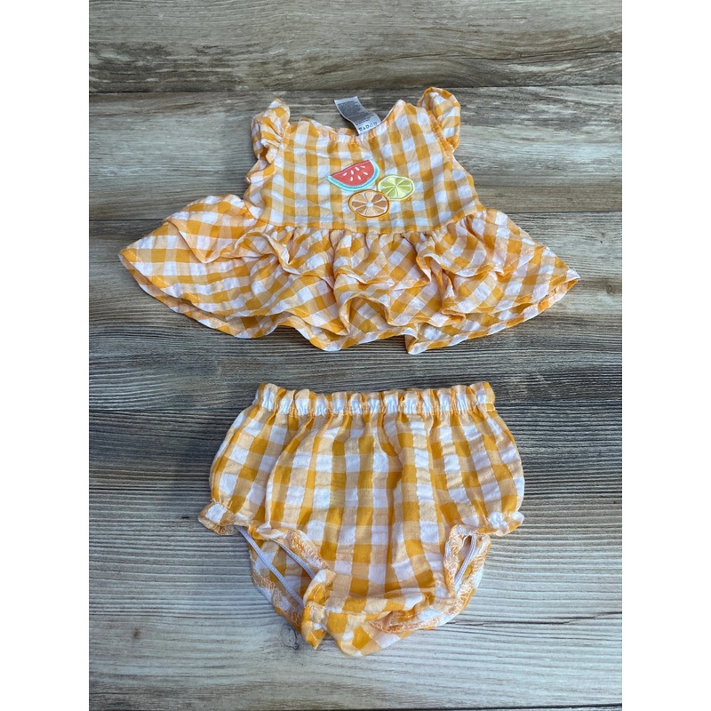 Baby Starters 2pc Gingham Dress & Bloomers Orange sz 3m Orange 3m