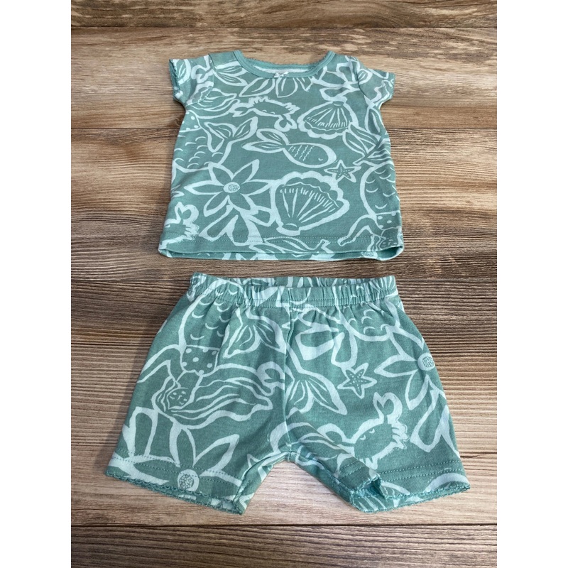 Carter’s 2pc Sea Print Pajama Set Green sz 6m Green 6m