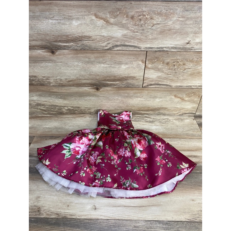 Couture Princess Burgundy Floral Dress sz 4T 4T Girls