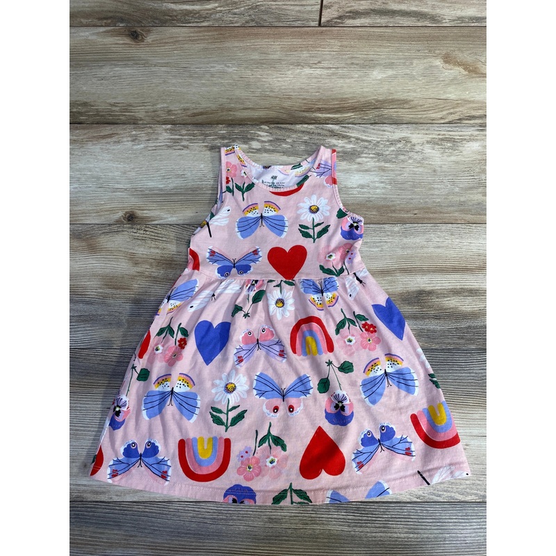 H&M Butterfly Tank Dress Pink sz 3-4T Pink 3T