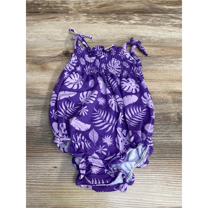 Hula Bay Smocked Tropical Romper Purple sz 6m Purple 6m