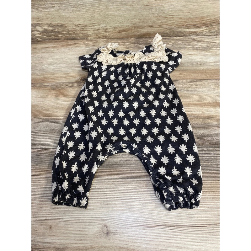 Jessica Simpson Eyelet Trim Romper Black sz 0-3m Black Newborn