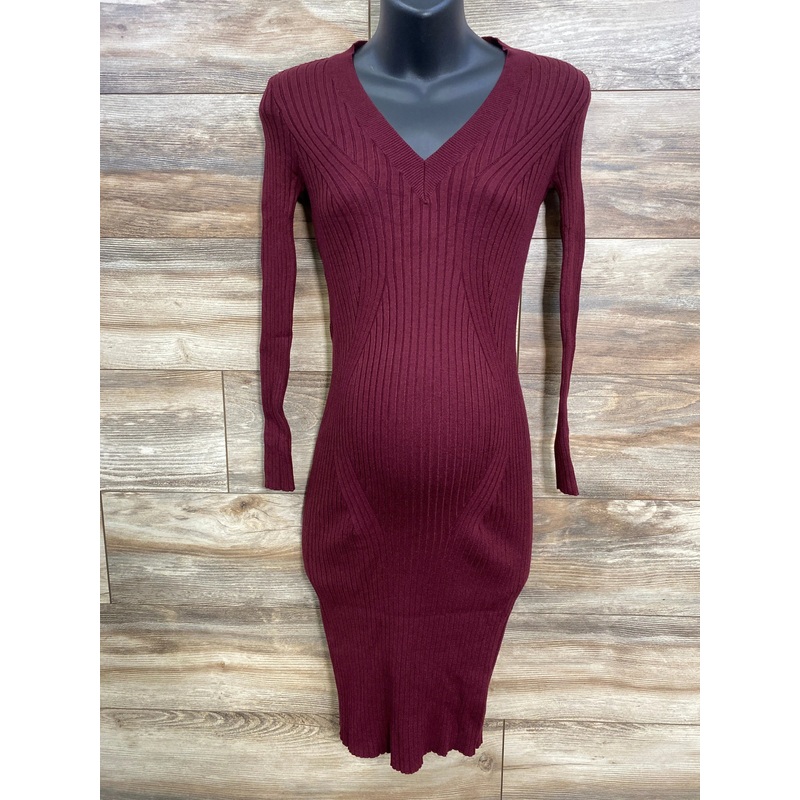 Juniper Ln Maternity Sweater Dress Burgundy sz Medium Red Maternity Medium