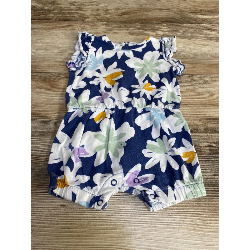 Just One You Floral Shortie Romper Blue sz 6m Blue 6m