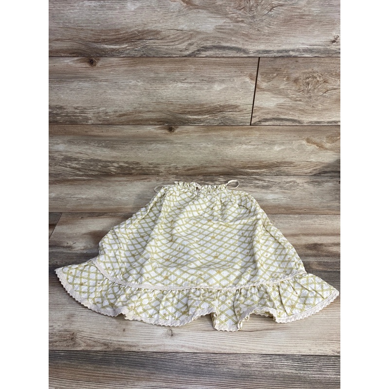 Liilu Organic Sleeveless Floral Dress Ecru sz 4T White 4T