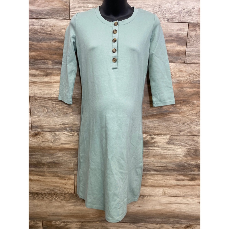 Lou Lou Faux Henley Dress Green sz Small Green Maternity Small