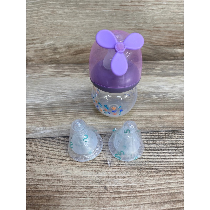 MINITree 2oz 0+Months Purple Baby Bottle + Extra Nipples