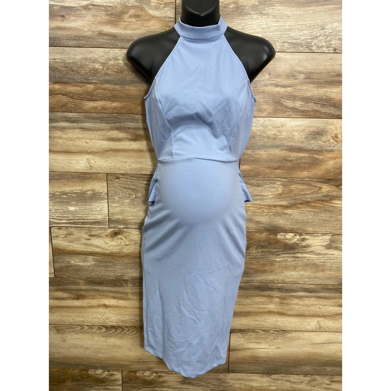 NEW Bump Biddy Backless Dress Blue sz Small Blue Maternity Small