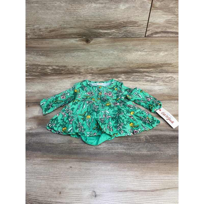 NEW Cat & Jack Floral Henley Dress & Bloomers Green sz 3-6m Green 3m