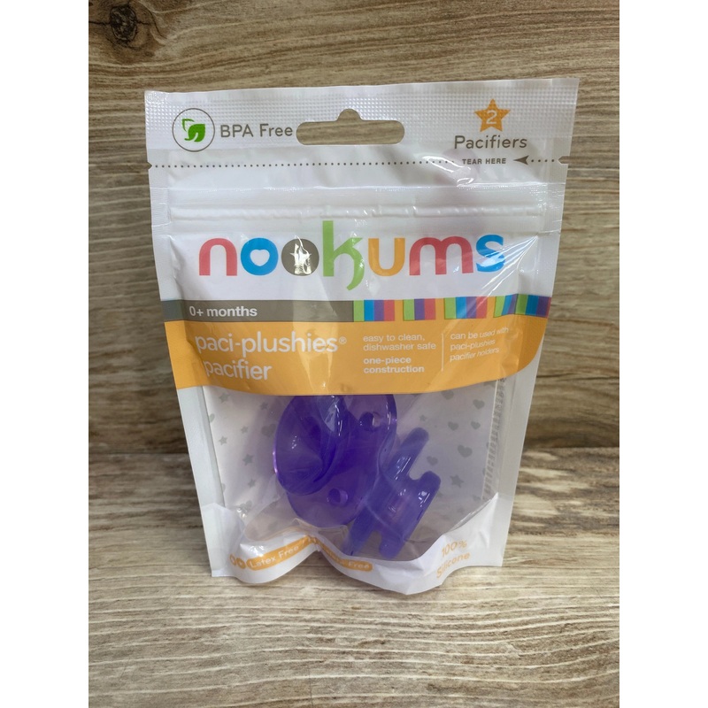 NEW Nookums Paci-Plushies Pacifiers Purple 2pk