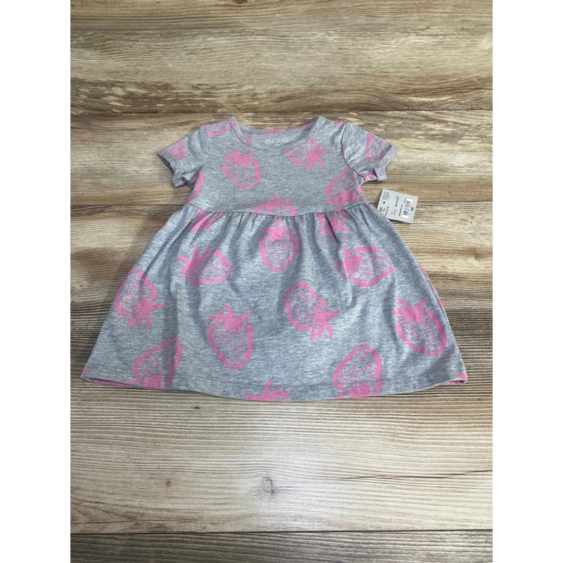 NEW Okie Dokie Strawberry Print Dress & Bloomers Grey sz 12m Grey 12m
