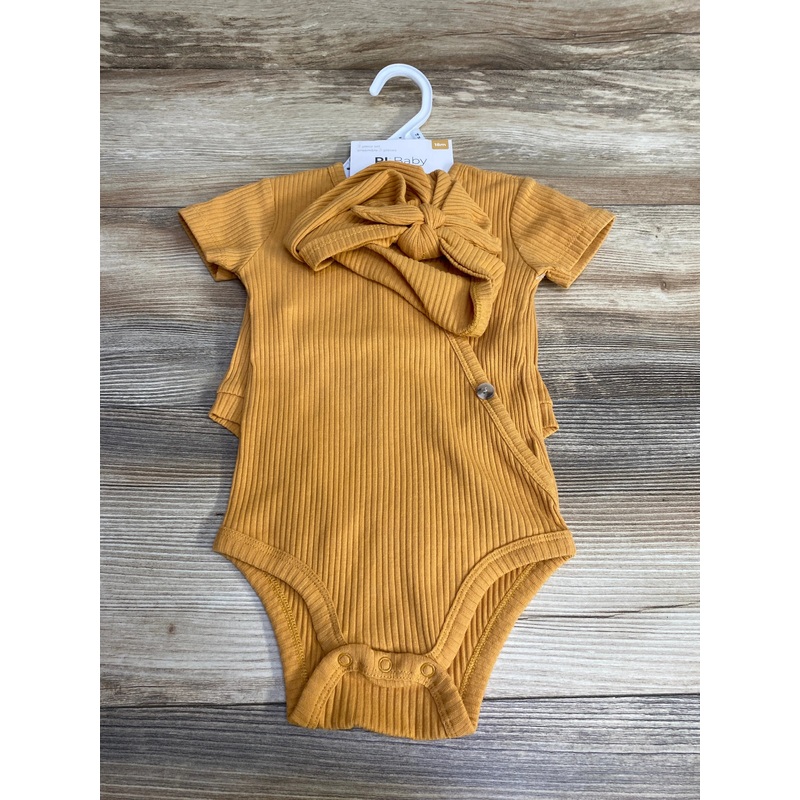 NEW PL Baby 3pc Ribbed Bodysuit Set sz 18m Gold 18m