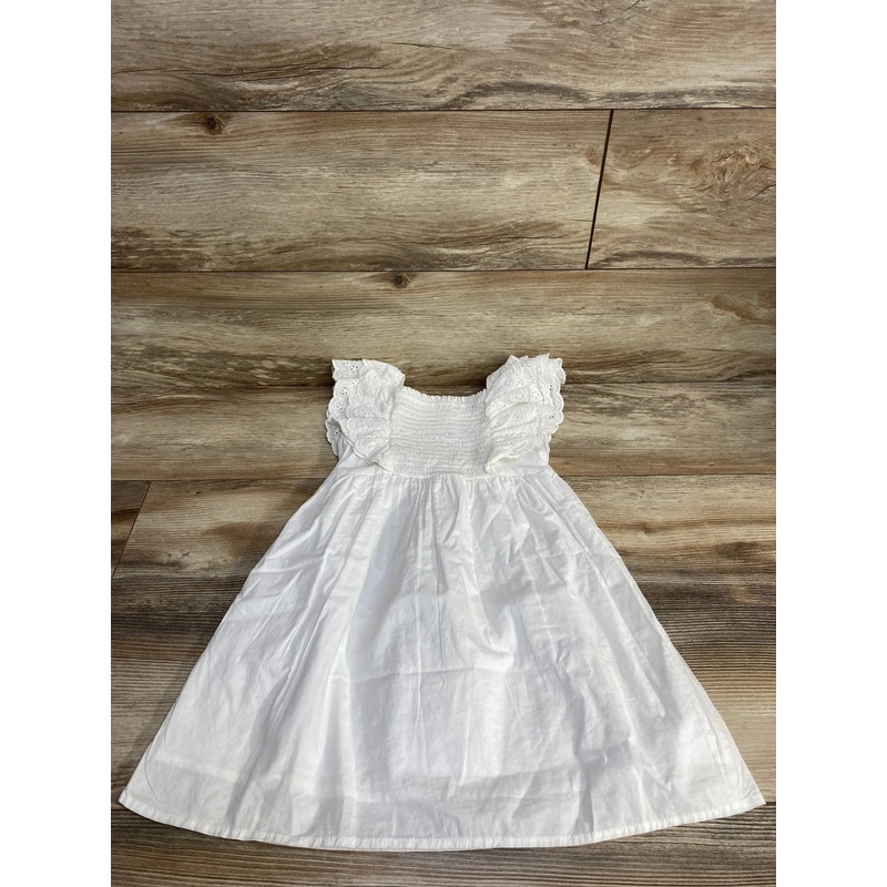 Okie Dokie Smocked Eyelet Sleeve Dress White sz 5T White 5T