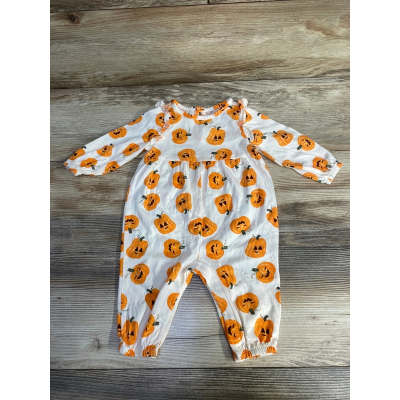Old Navy Pumpkin Print Coverall White sz 3-6m White 3m
