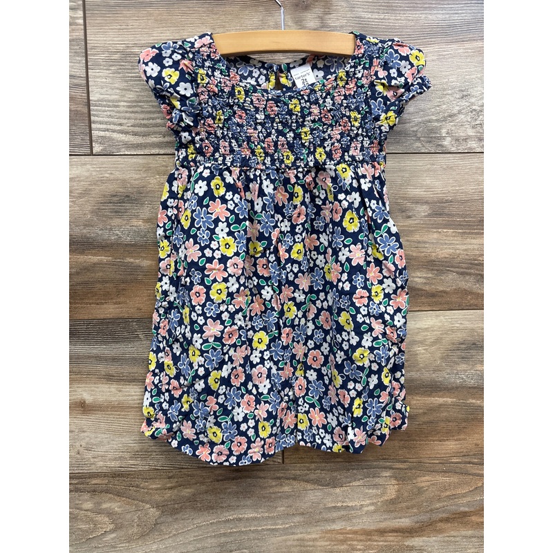 Old Navy Smocked Floral Dress Blue sz 2T Blue 2T