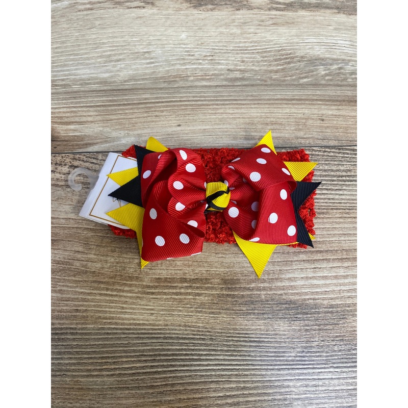 Superstar Accessories Red Crochet Headwrap w/ Bow