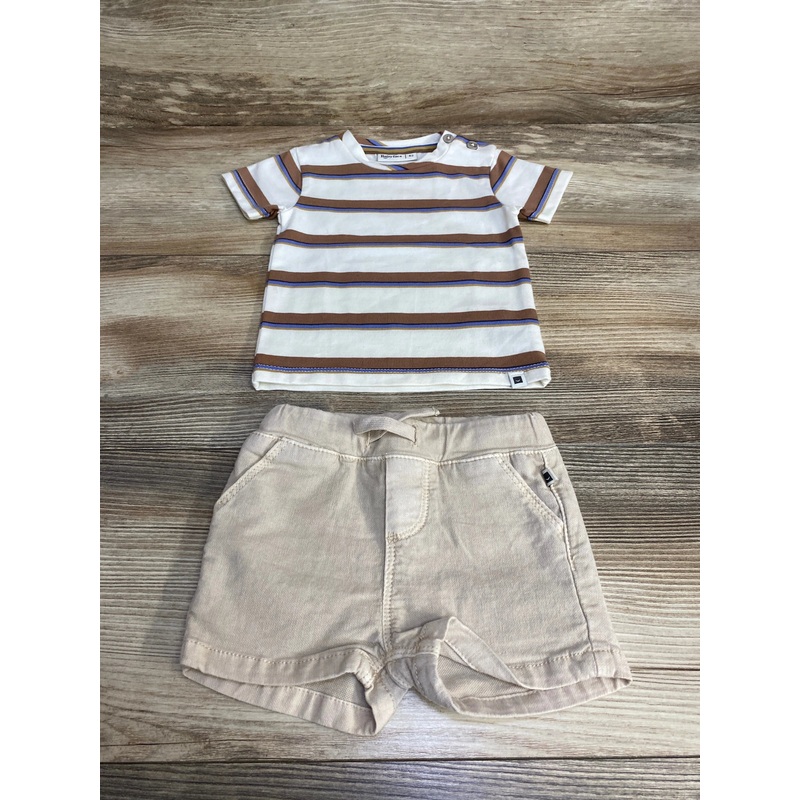 Baby Face 2pc Striped Shirt & Shorts White sz 3m White 3m