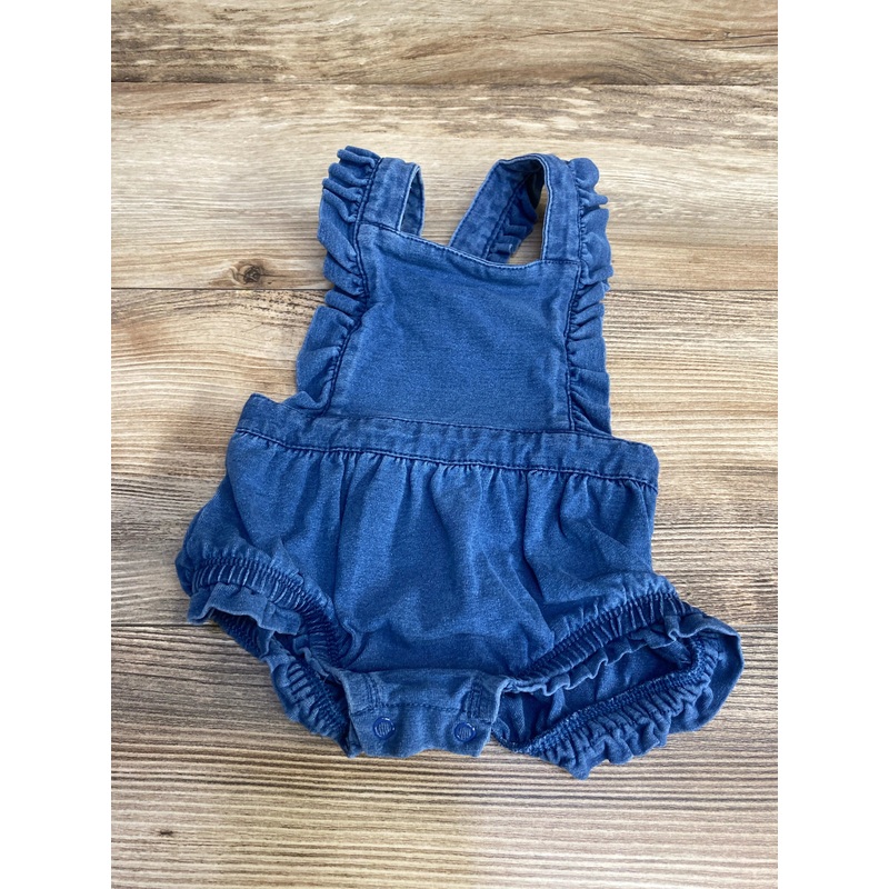 Cat & Jack Ruffle Romper Blue sz 0-3m Blue Newborn